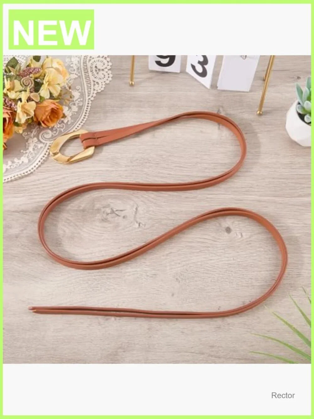 Genuine Leather Double Strap Tie Belt Adjustable Cowhide Skinny Waistband with